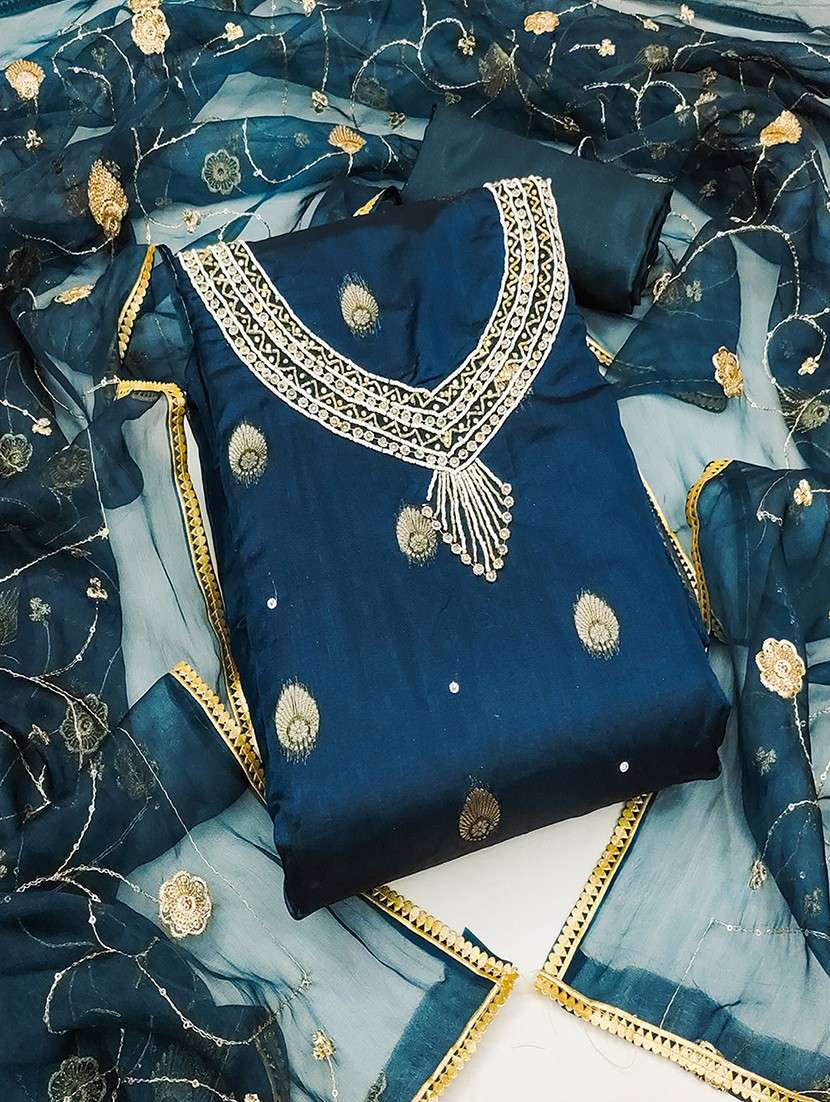 women embroidered unstitched suit set