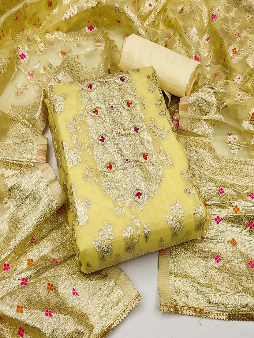women zari work unstitched suit set - 21467521 - Zoom Image - 0