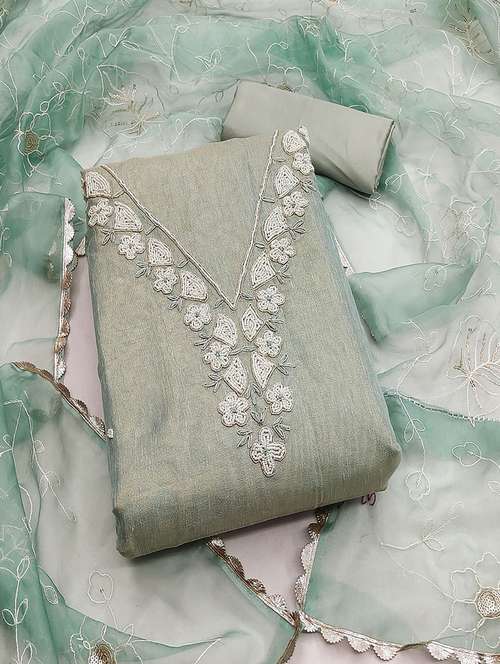 women embroidered unstitched suit set - 21467537 -  Standard Image - 0