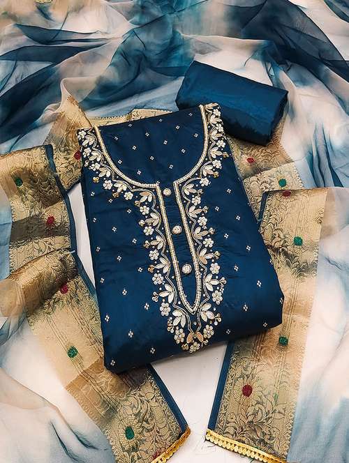 women embroidered unstitched suit set - 21467544 -  Standard Image - 0
