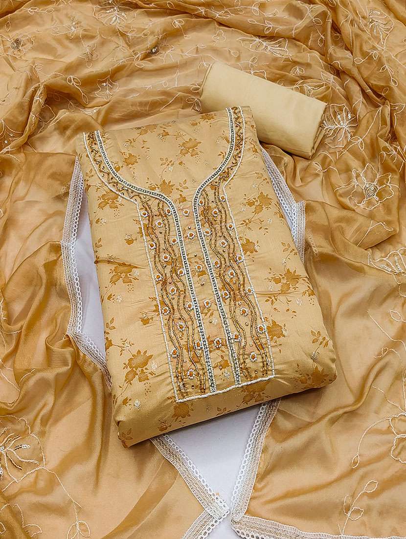 women embroidered unstitched suit set