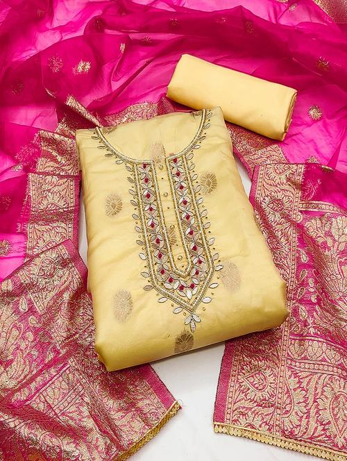 women embroidered unstitched suit set - 21467570 - Standard Image - 0