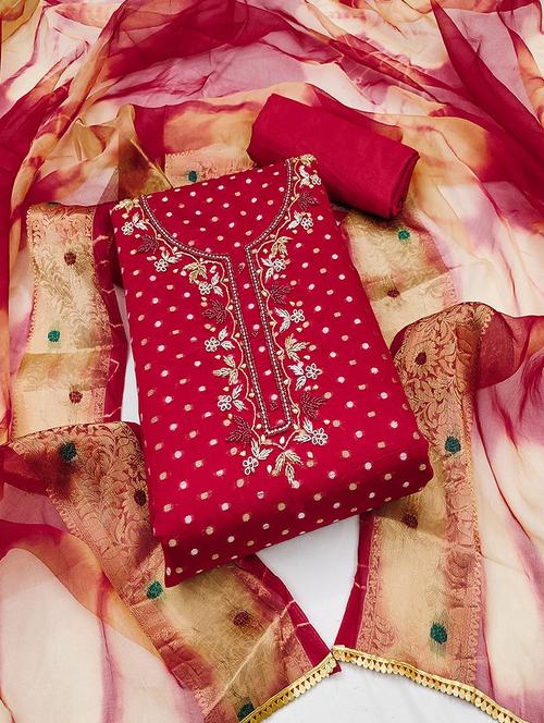 women embroidered unstitched suit set - 21467586 -  Standard Image - 0