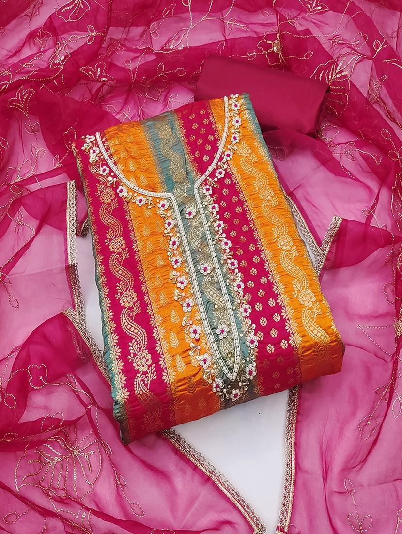 women zari work unstitched suit set - 21467602 -  Zoom Image - 0