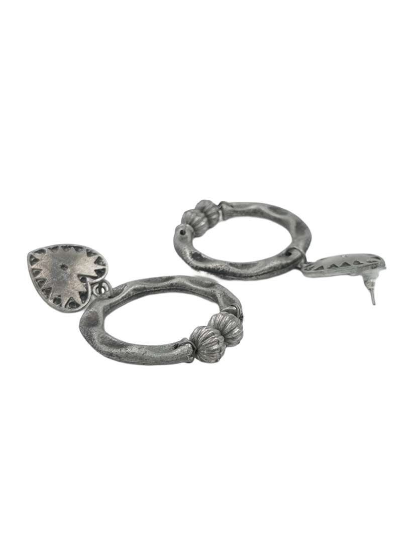 silver zinc hoop earring - 21467678 - Standard Image - 2