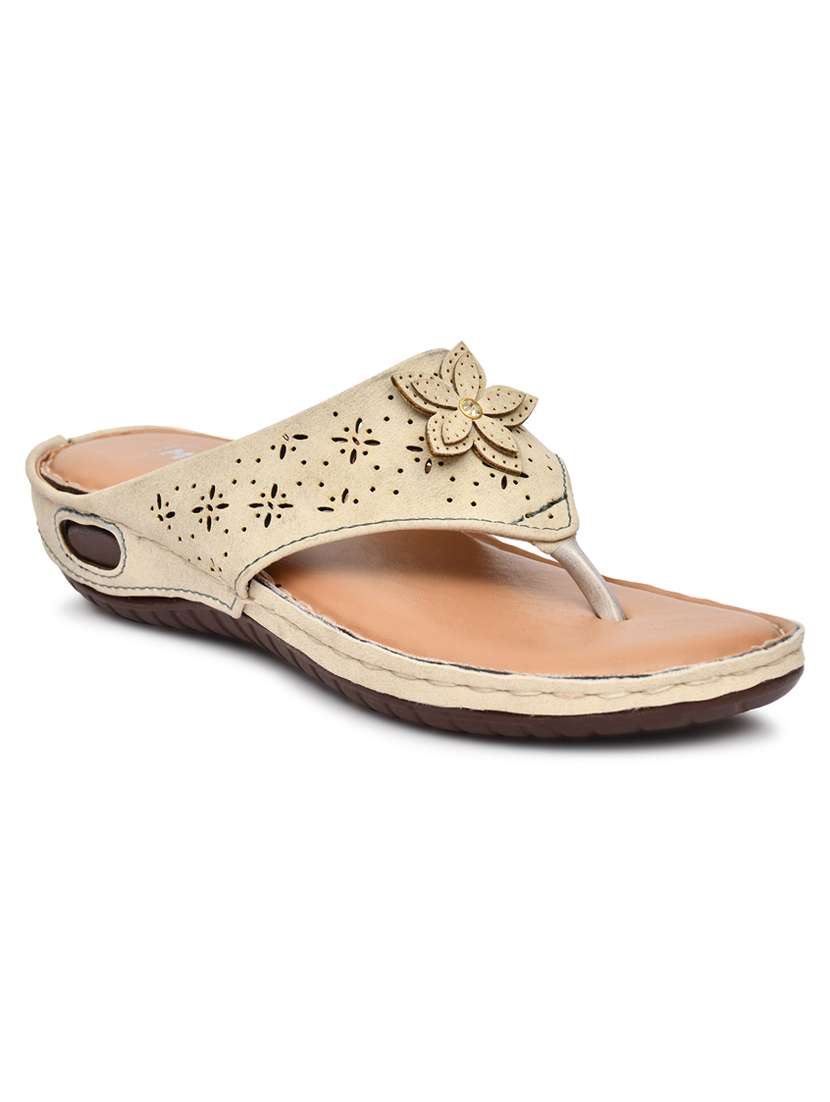women cream slip on sandal - 21467696 - Zoom Image - 0