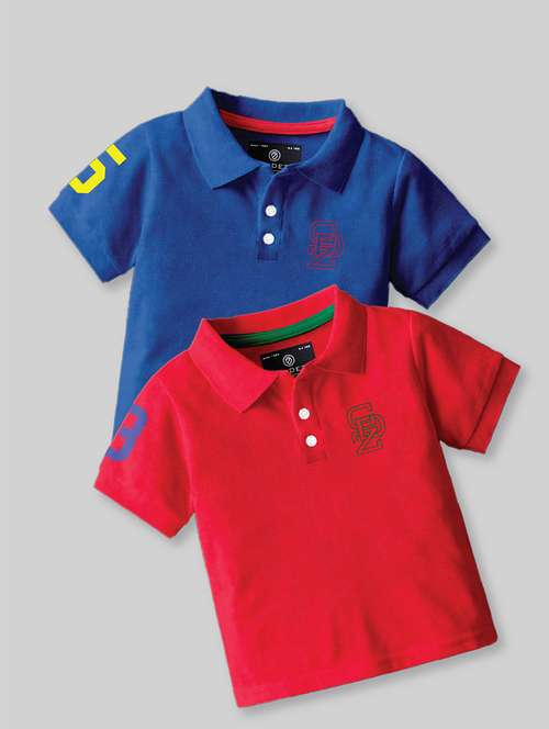 boys polo neck self-designed set of 2 t-shirt combo - 21467803 -  Standard Image - 0