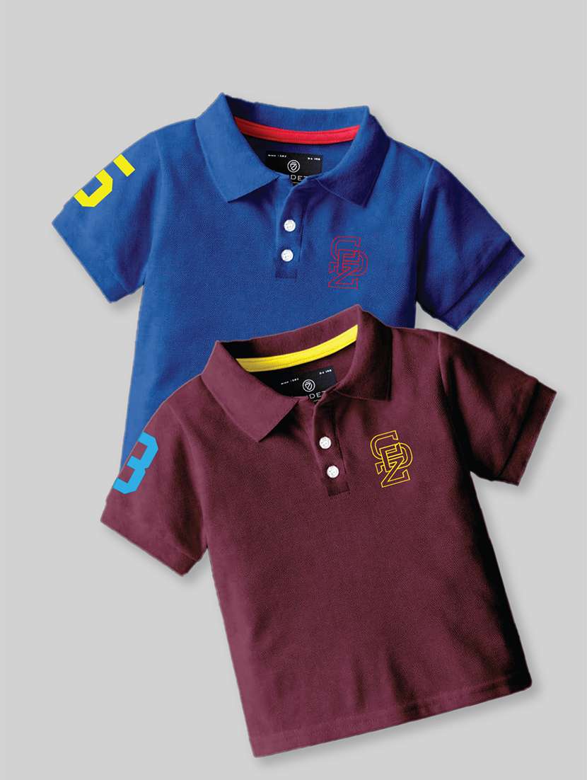 pack of 2 boys multi colored polo t-shirt