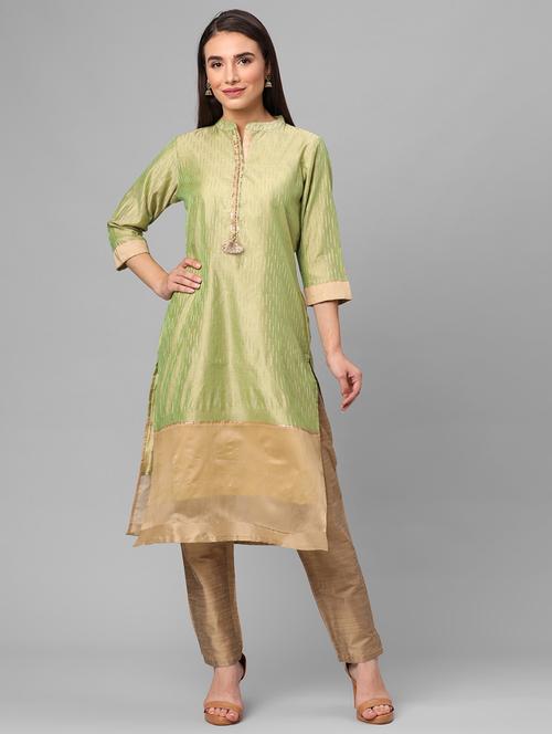 women three quarter sleeve straight kurta - 21468034 - Standard Image - 0