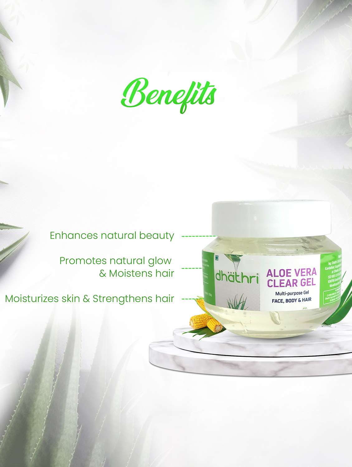 dhathri aloe vera clear gel is a multi-purpose beauty gel enriched with pure aloe vera - 21468143 - Standard Image - 2