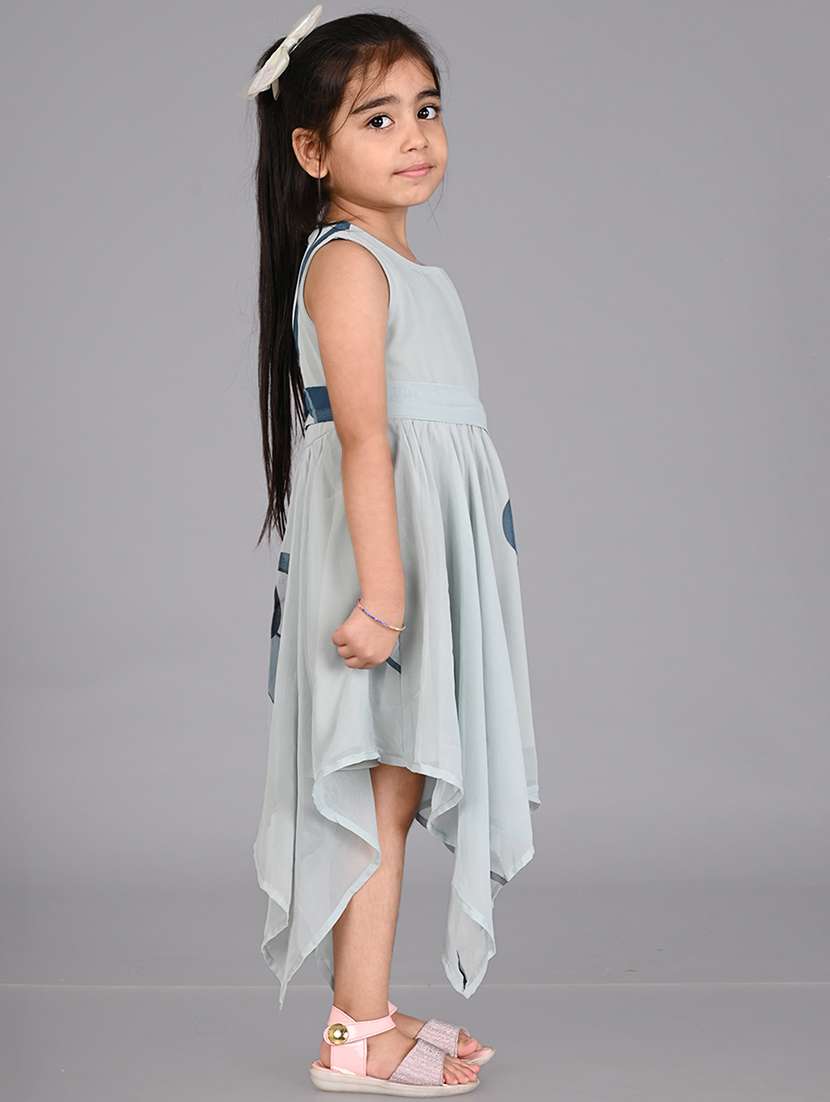 girl printed sleeveless polyester frock - 21468200 - Standard Image - 2