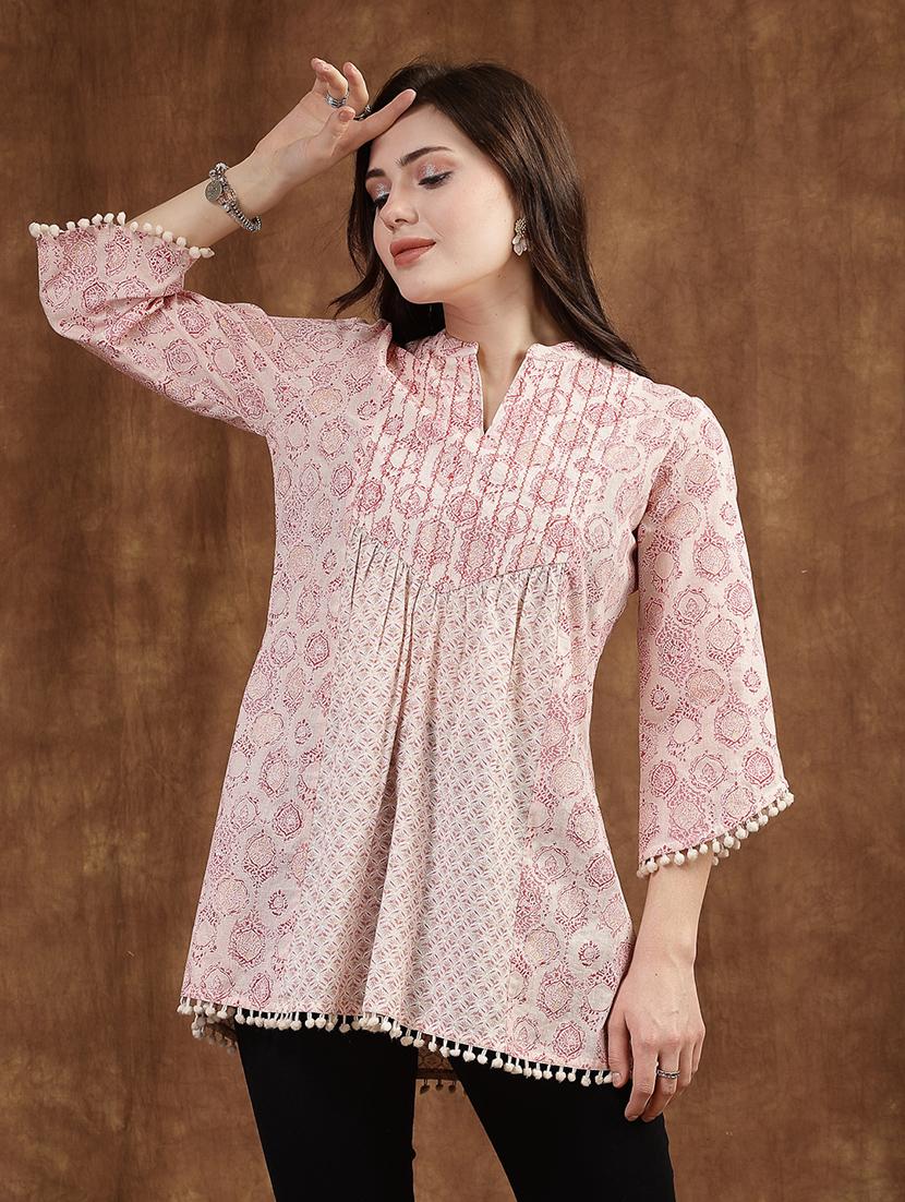 women beige cotton a-line kurta - 21468495 -  Zoom Image - 0