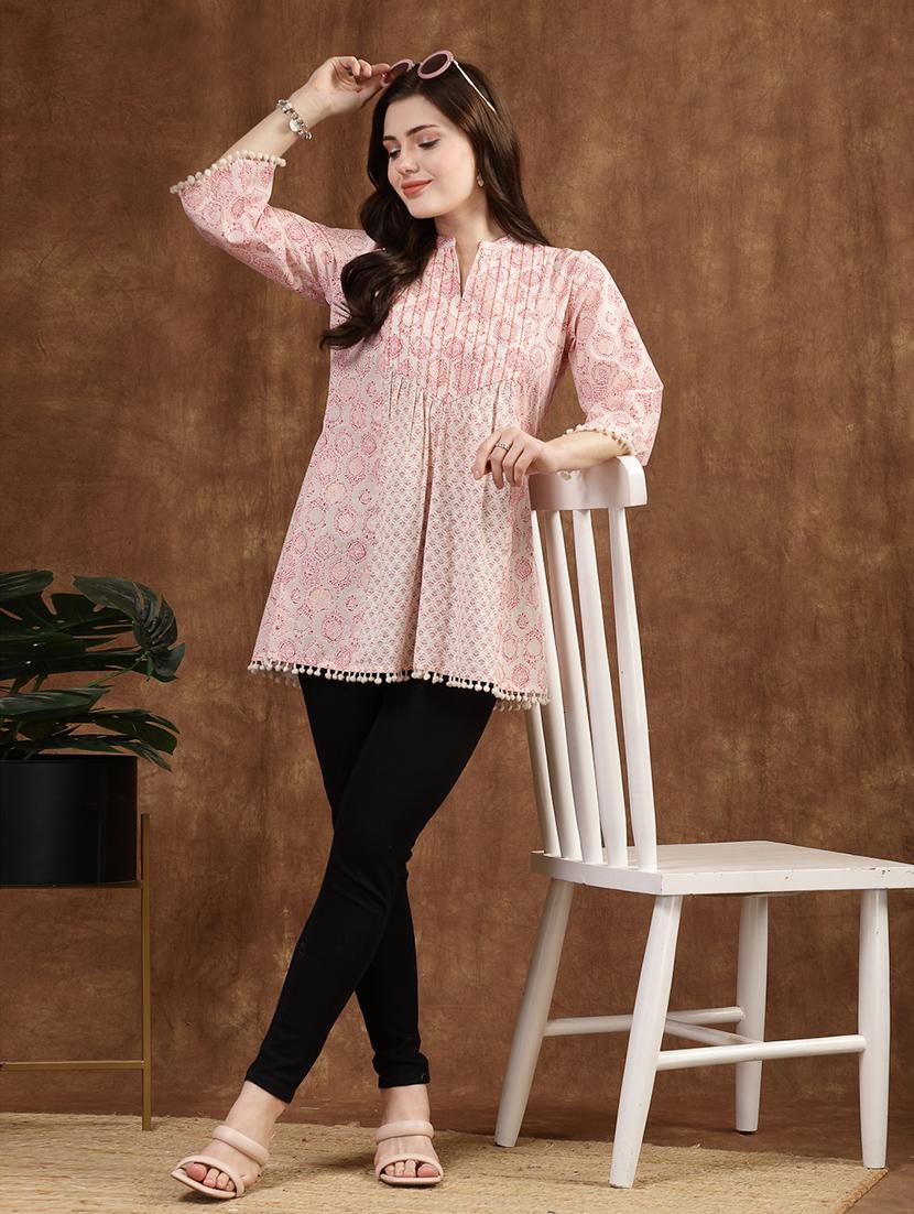 women beige cotton a-line kurta - 21468495 - Standard Image - 2