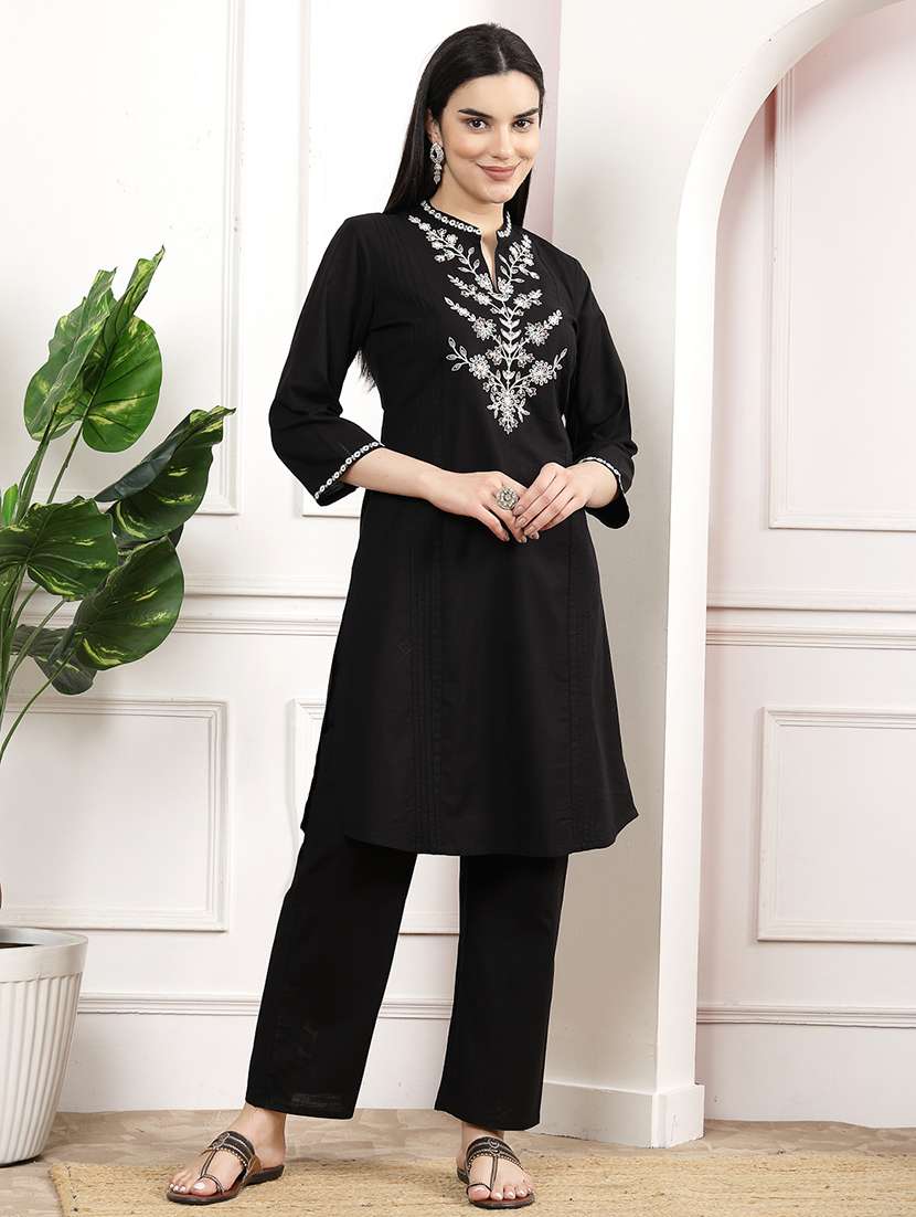 women black kurta palazzo set  - 21468579 -  Standard Image - 2