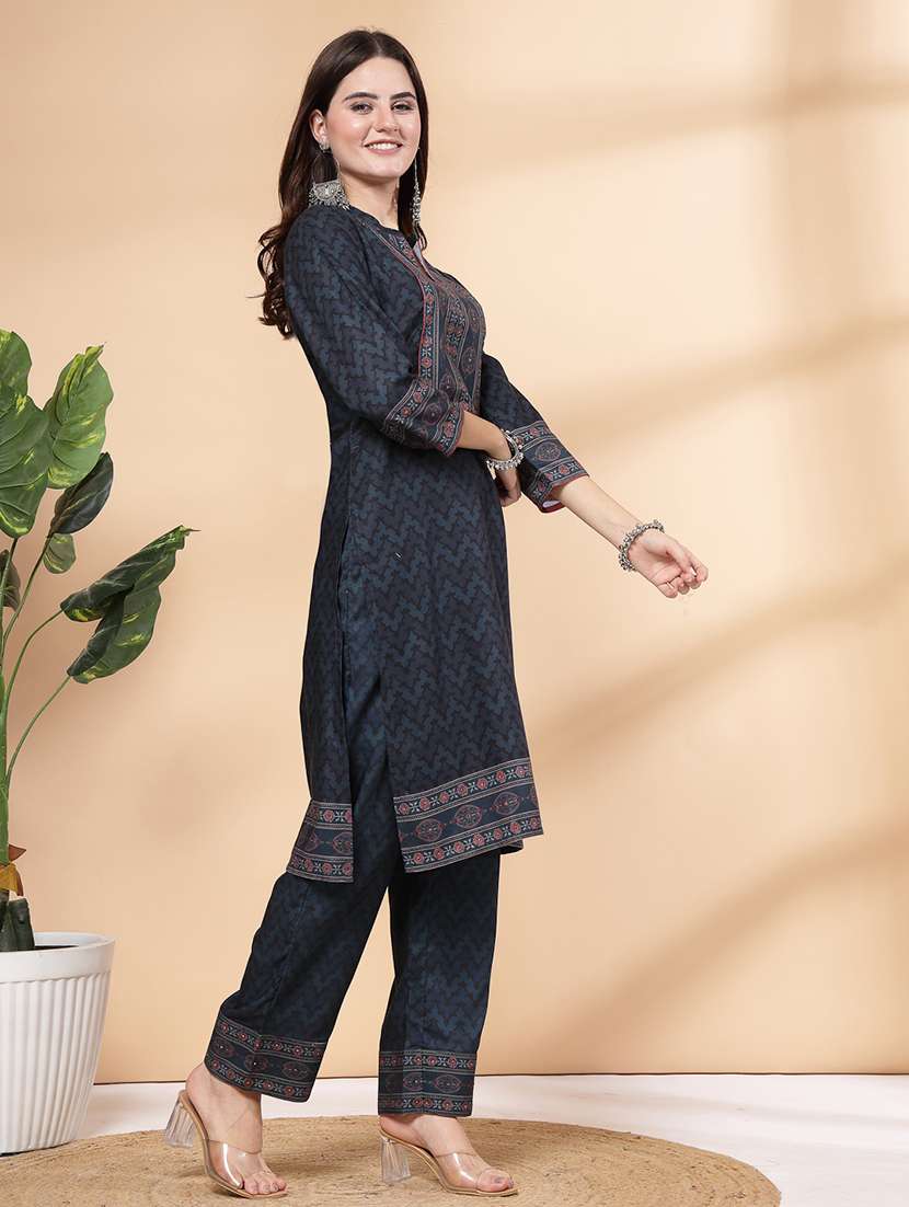 women navy blue kurta palazzo set  - 21468581 -  Standard Image - 2