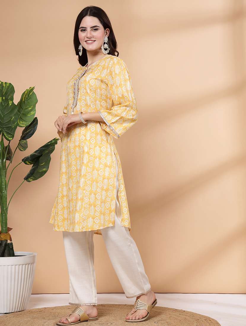 women yellow kurta palazzo set  - 21468586 -  Standard Image - 2