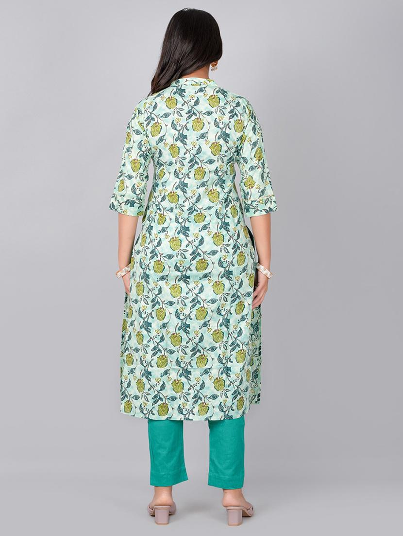 women multi color floral printed kurta pant set - 21468657 - Standard Image - 2