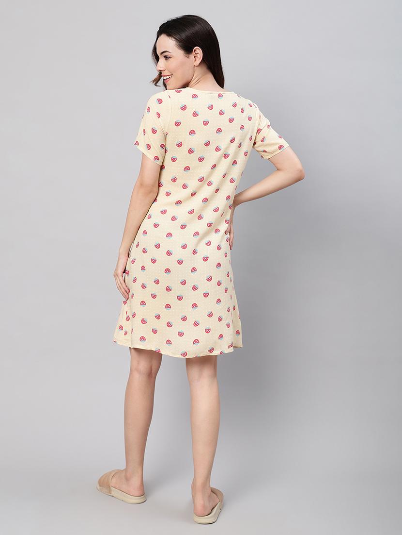 beige rayon nighty sleepshirts & - 21469255 - Standard Image - 2