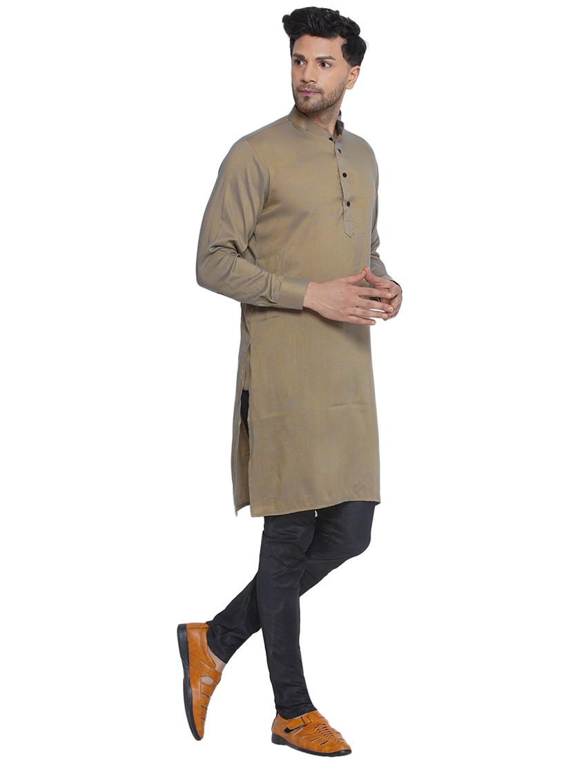 men solid mandarin neck kurta - 21469318 - Standard Image - 2