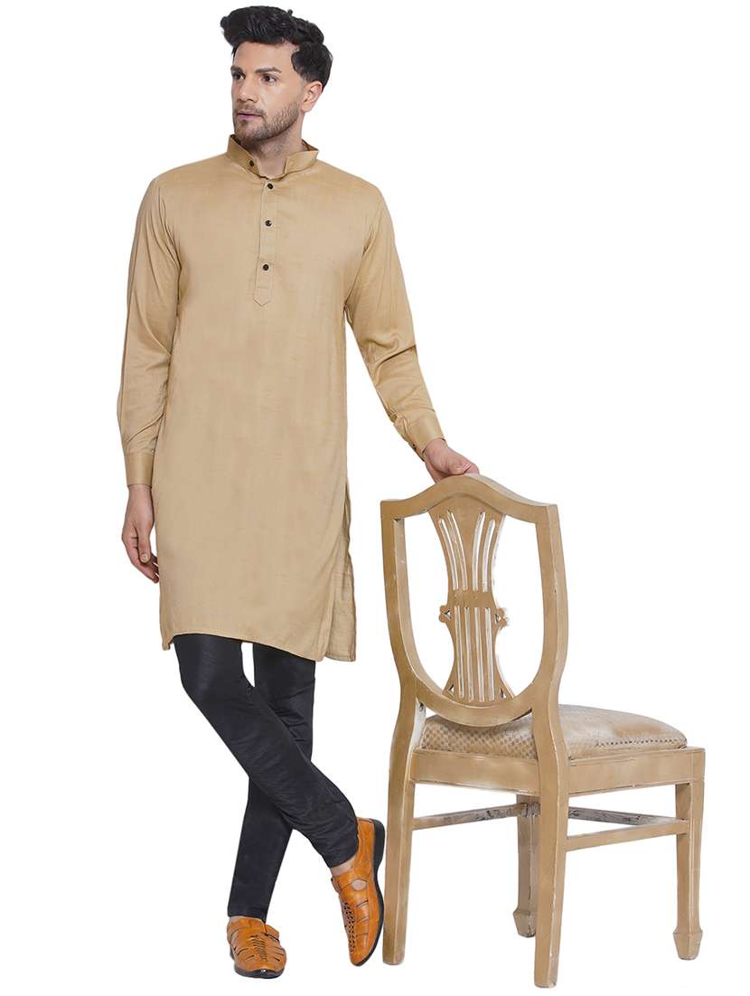 men solid mandarin neck kurta 