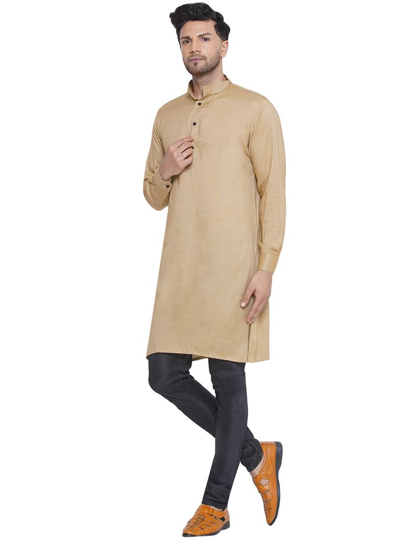 men solid mandarin neck kurta - 21469322 - Standard Image - 2