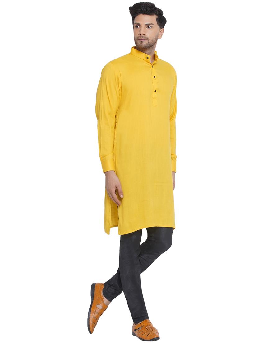 men solid mandarin neck kurta - 21469324 - Standard Image - 2