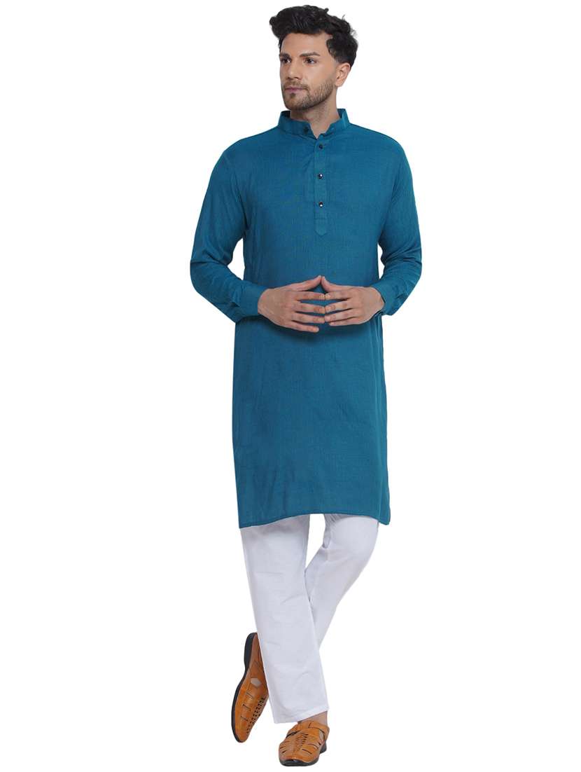 men solid mandarin neck kurta 