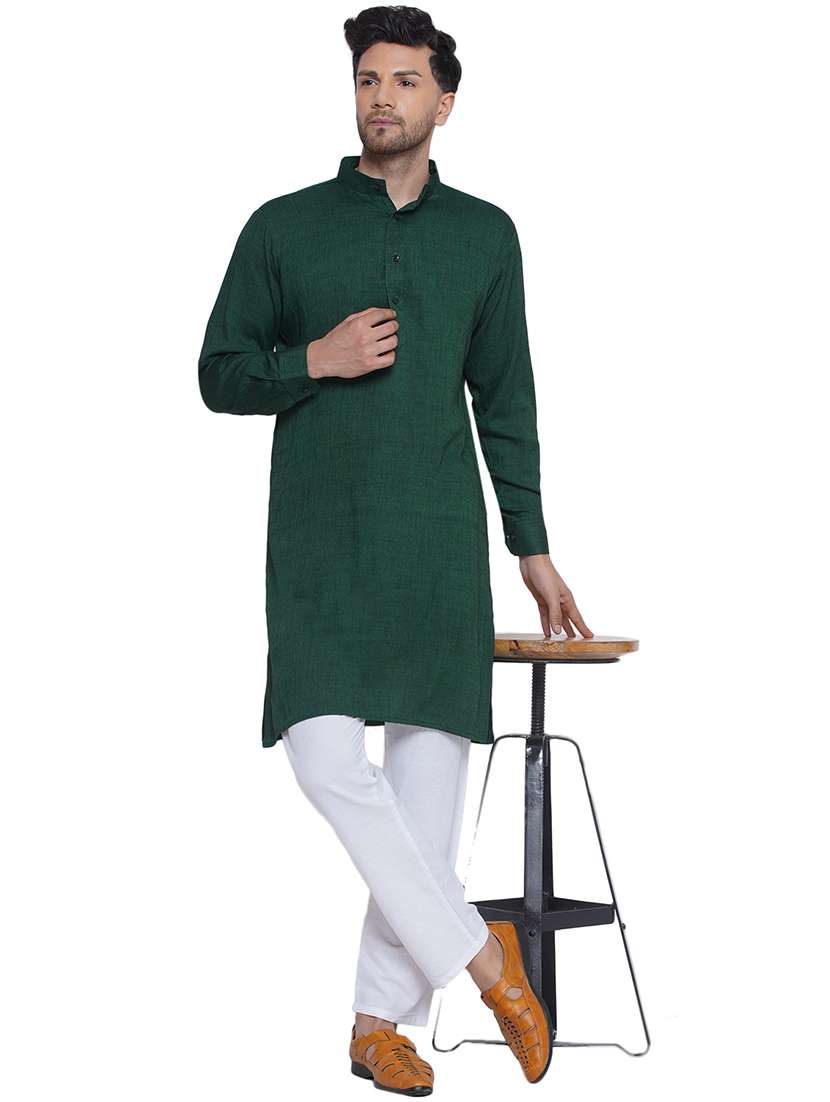 men solid mandarin neck kurta 