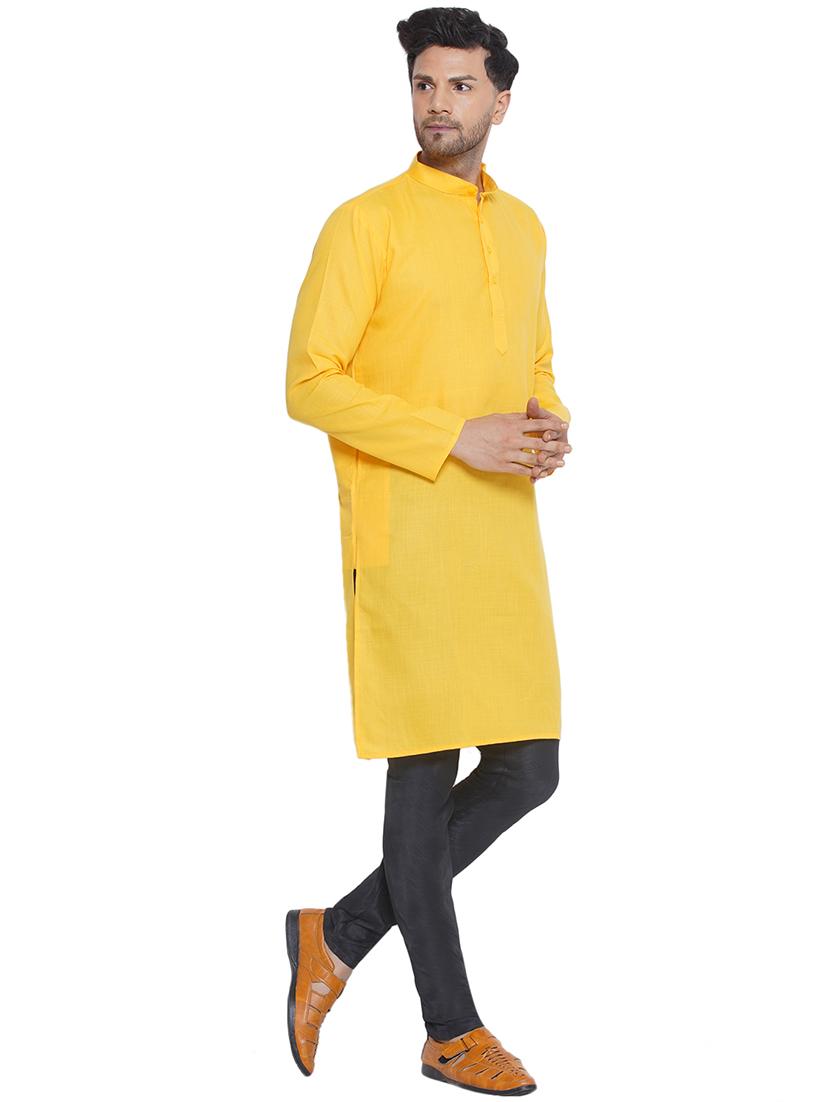 men solid mandarin neck kurta - 21469336 - Standard Image - 2