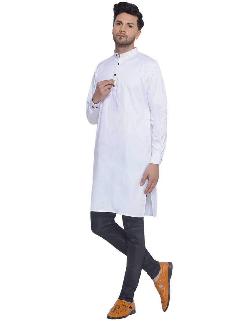 men solid mandarin neck long kurta  - 21469339 -  Standard Image - 2