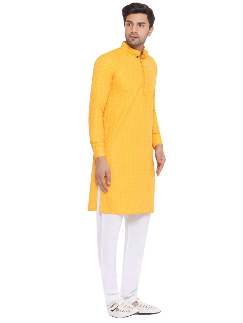 men embroidered mandarin neck long kurta  - 21469351 -  Standard Image - 2
