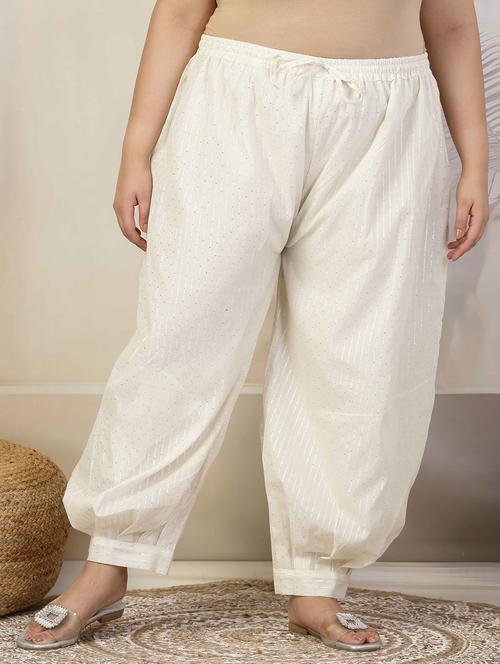 women off white cotton salwar - 21469498 -  Standard Image - 0