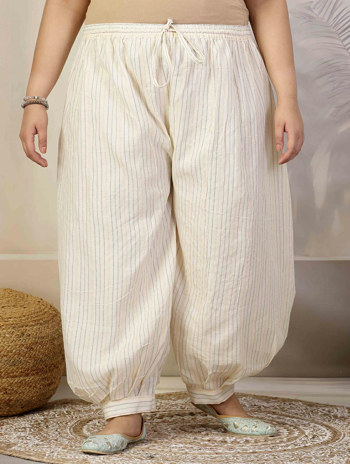 women off white cotton salwar - 21469499 - Zoom Image - 0