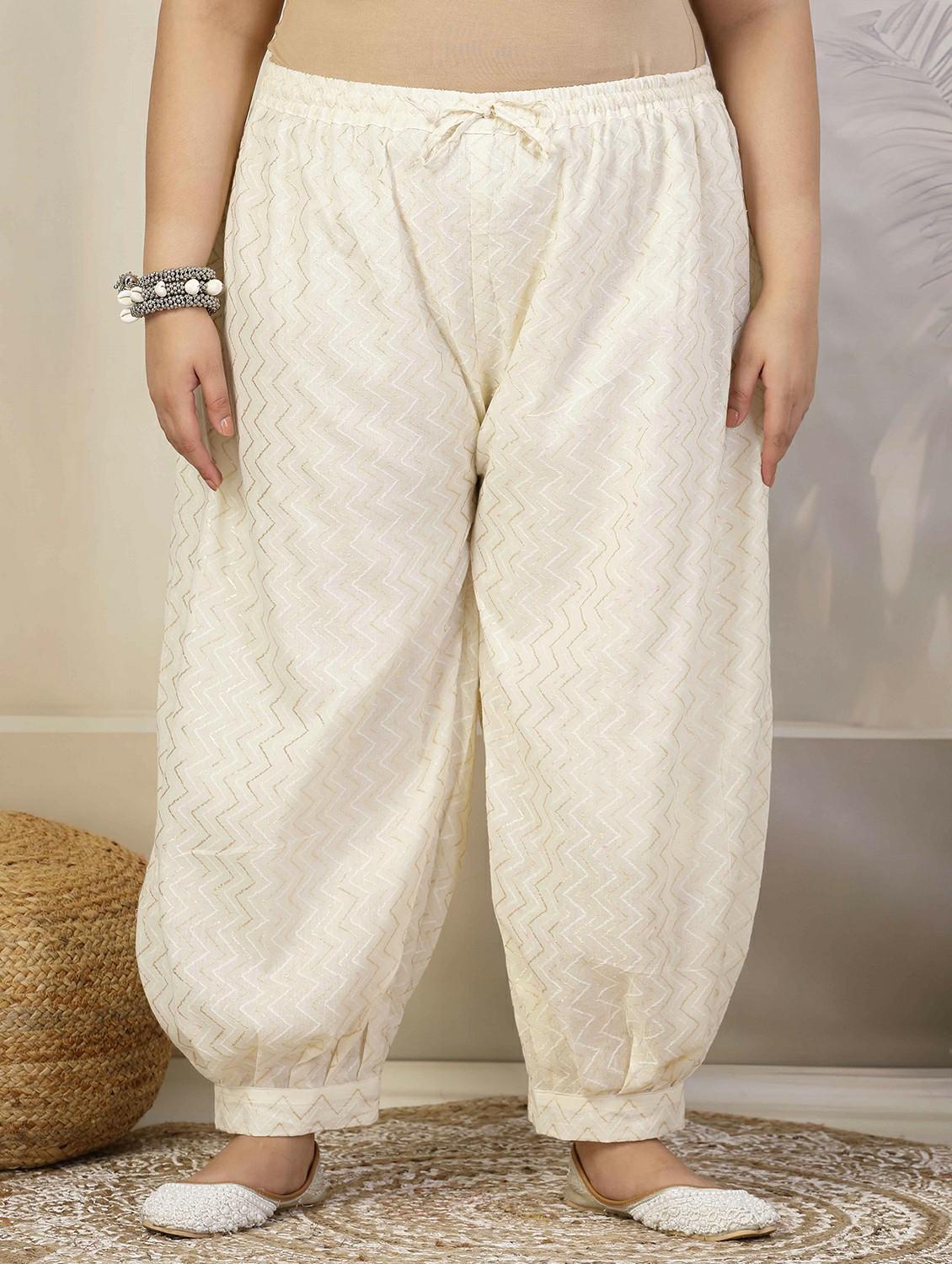 women off white cotton salwar - 21469500 -  Zoom Image - 0