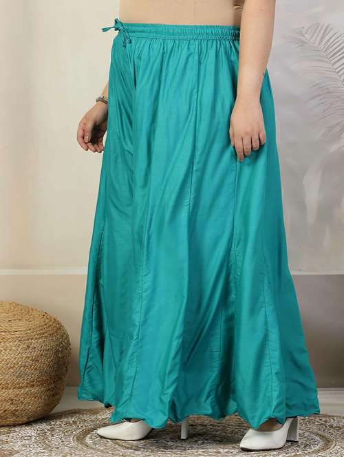 women turquoise solid sharara