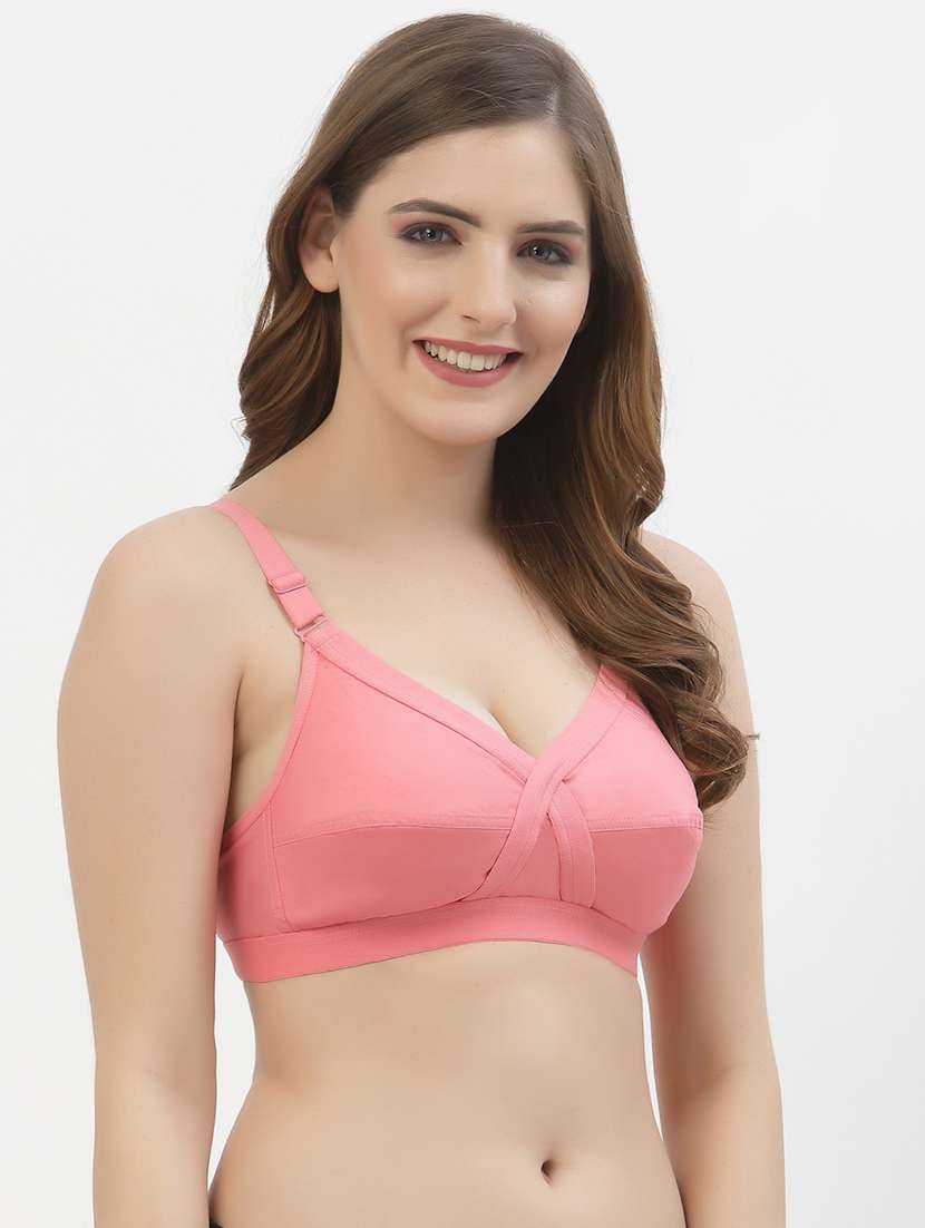 pack of 2 multi colored solid bra - 21470750 -  Standard Image - 2