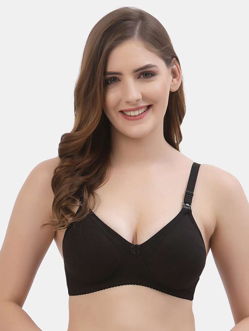 black cotton blend regular bra - 21470840 -  Standard Image - 2