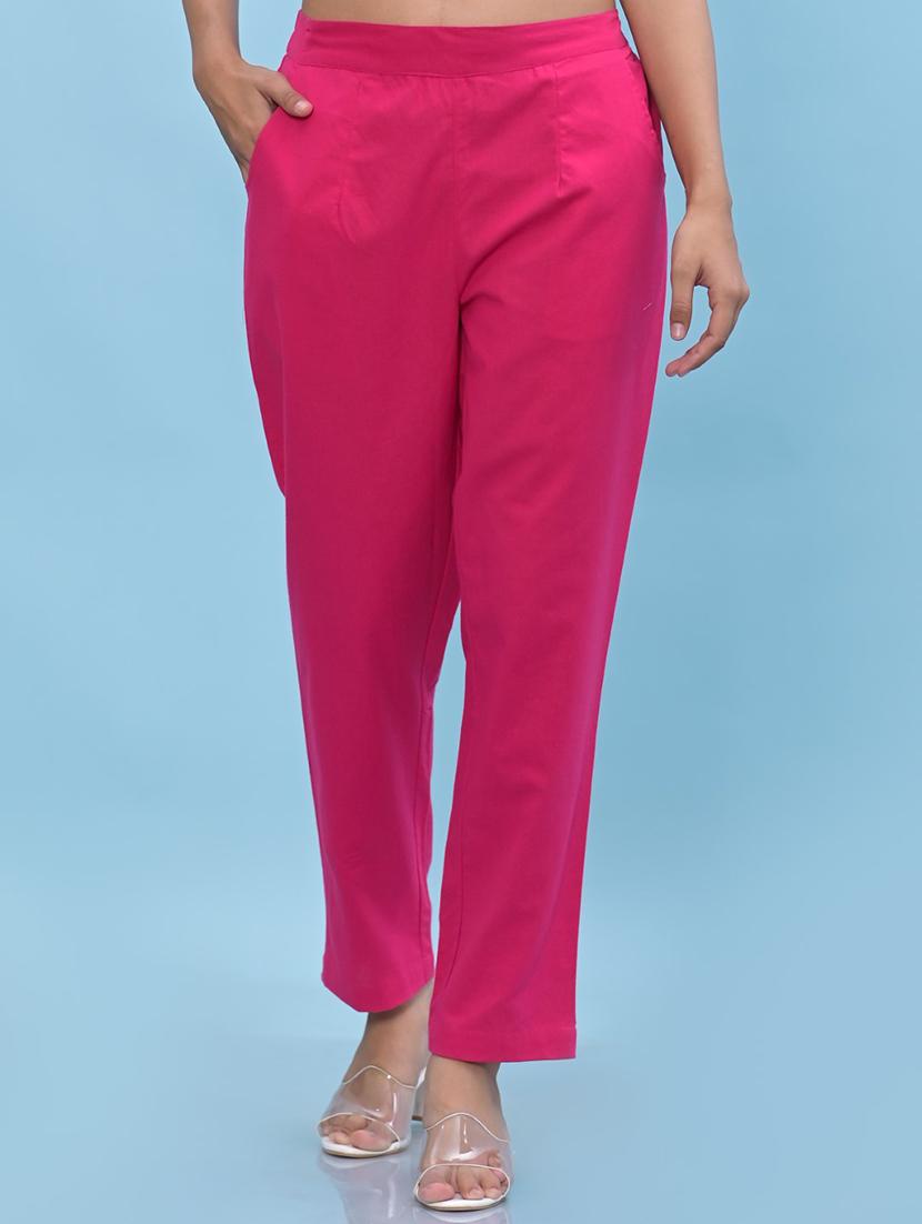 fuchsia solid tailored pants trouser - 21471193 -  Zoom Image - 0