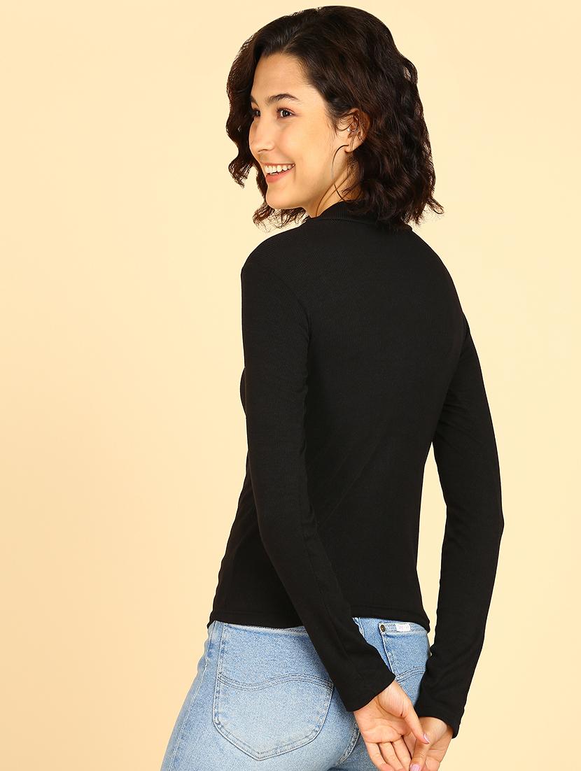 women black solids long sleeves top - 21472314 - Standard Image - 2