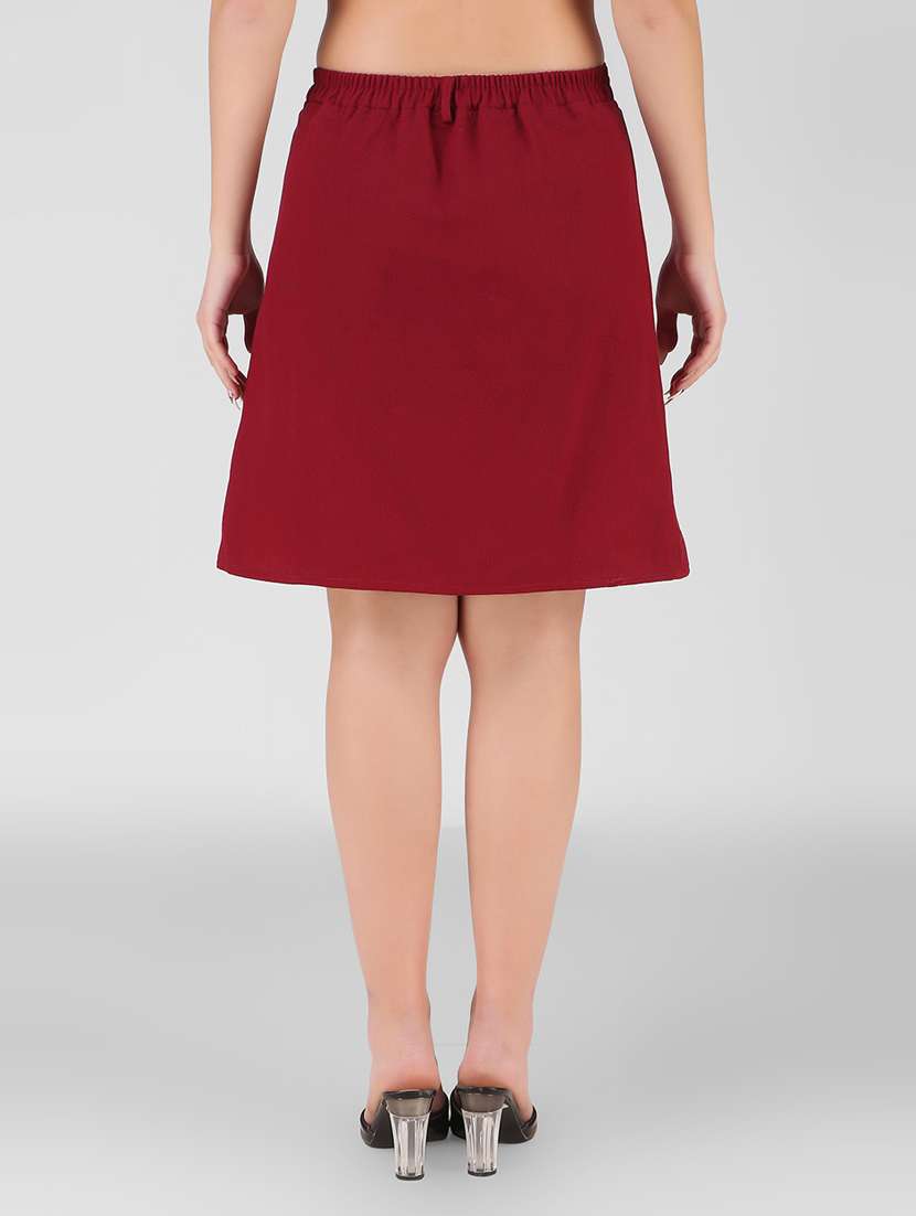 women mid-rise solid a-line skirt - 21473427 - Standard Image - 2