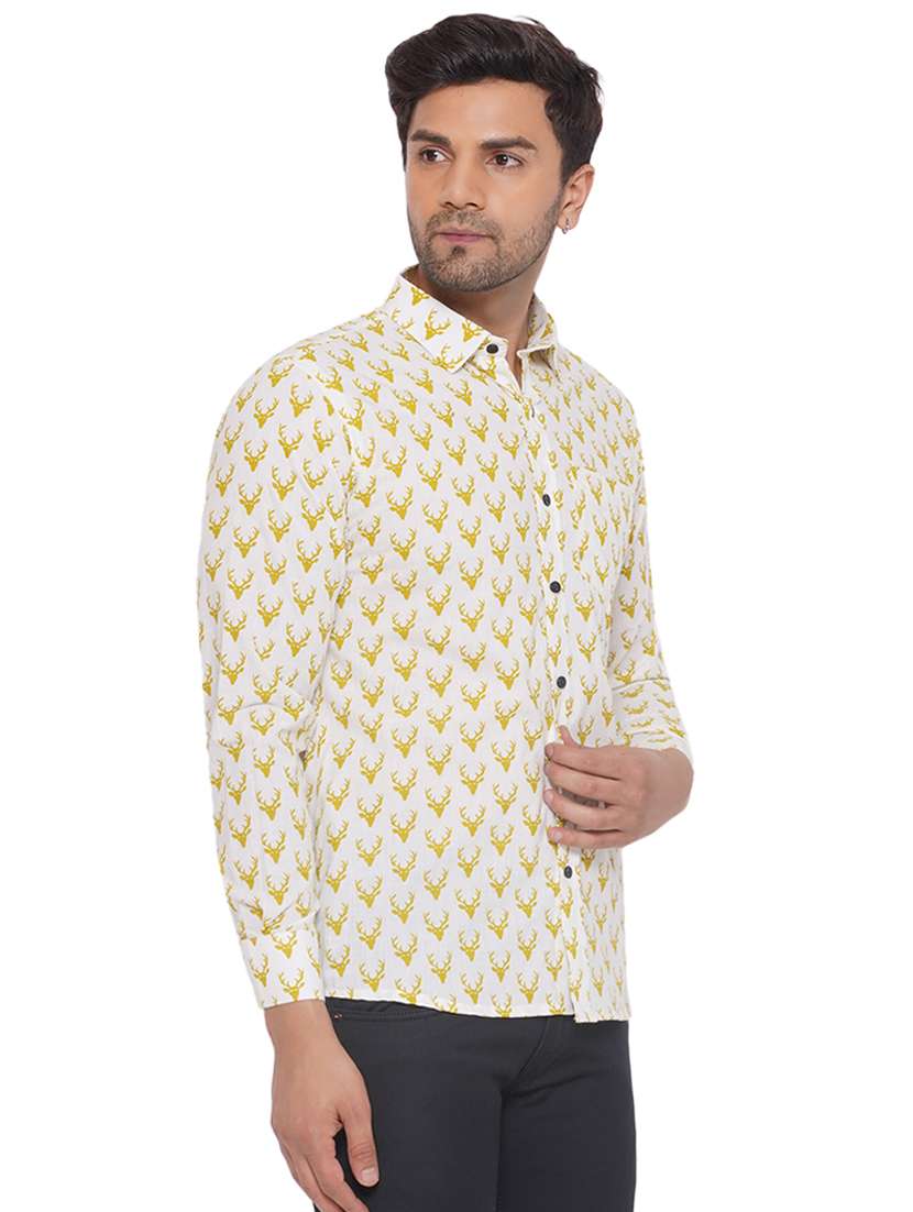 men printed long sleeve cotton casual shirt - 21473547 - Standard Image - 2