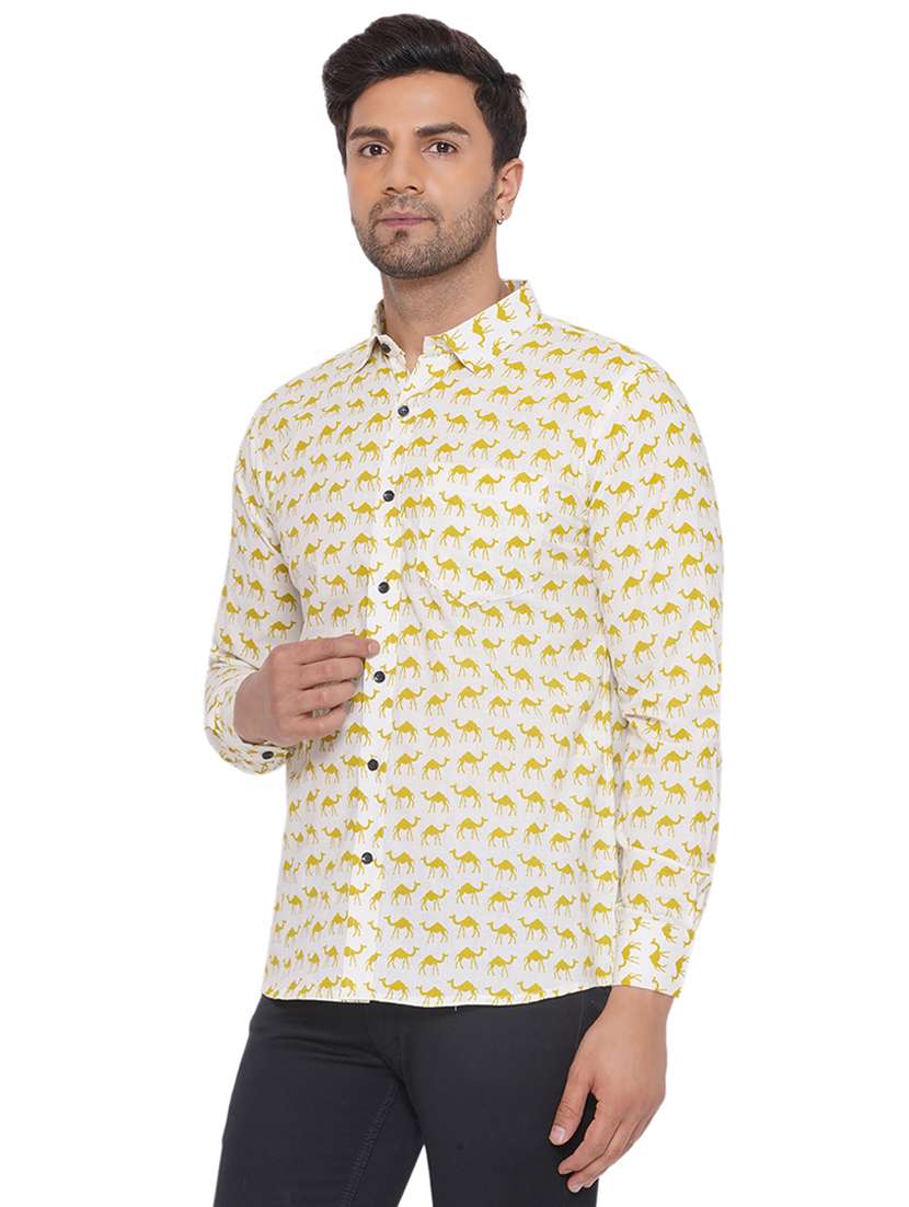 men printed long sleeve cotton casual shirt - 21473550 -  Standard Image - 2