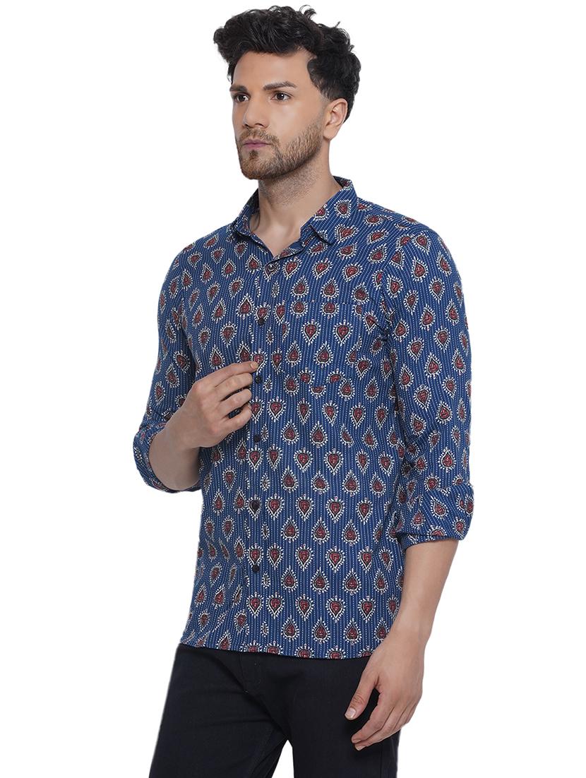 men printed long sleeve cotton casual shirt - 21473552 - Standard Image - 2
