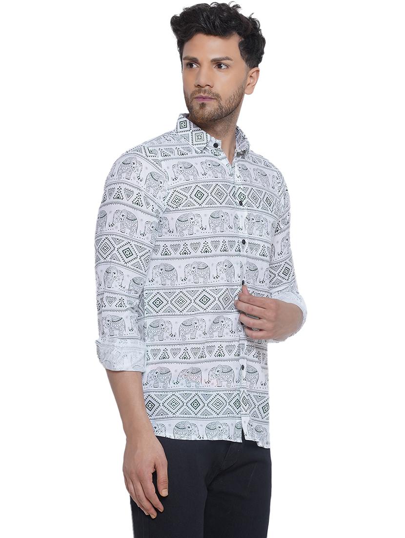 men printed long sleeve cotton casual shirt - 21473553 - Standard Image - 2