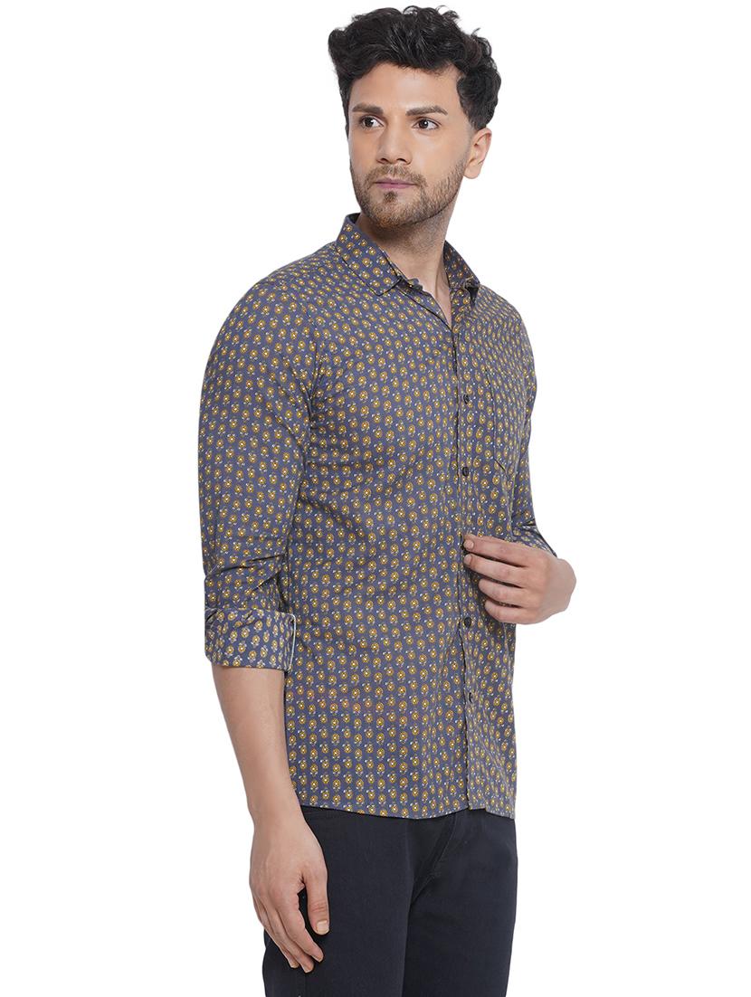 men printed long sleeve cotton casual shirt - 21473555 - Standard Image - 2