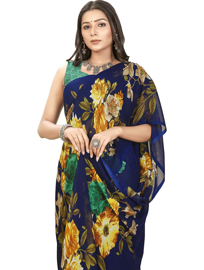 women casual wear georgette saree with blouse - 21473881 -  Standard Image - 2