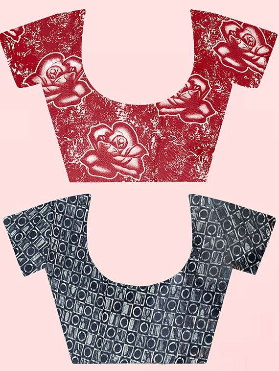 women pack of 2 casual wear combo sarees with blouse - 21474067 -  Standard Image - 2