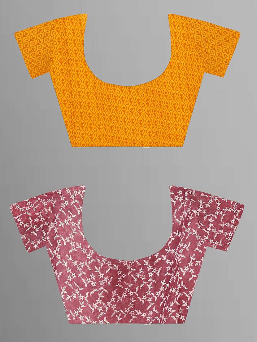 women pack of 2 printed casual wear saree with blouse - 21474306 -  Standard Image - 2