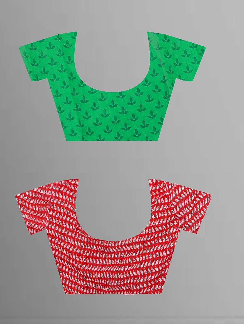 women pack of 2 printed casual wear saree with blouse - 21474315 -  Standard Image - 2