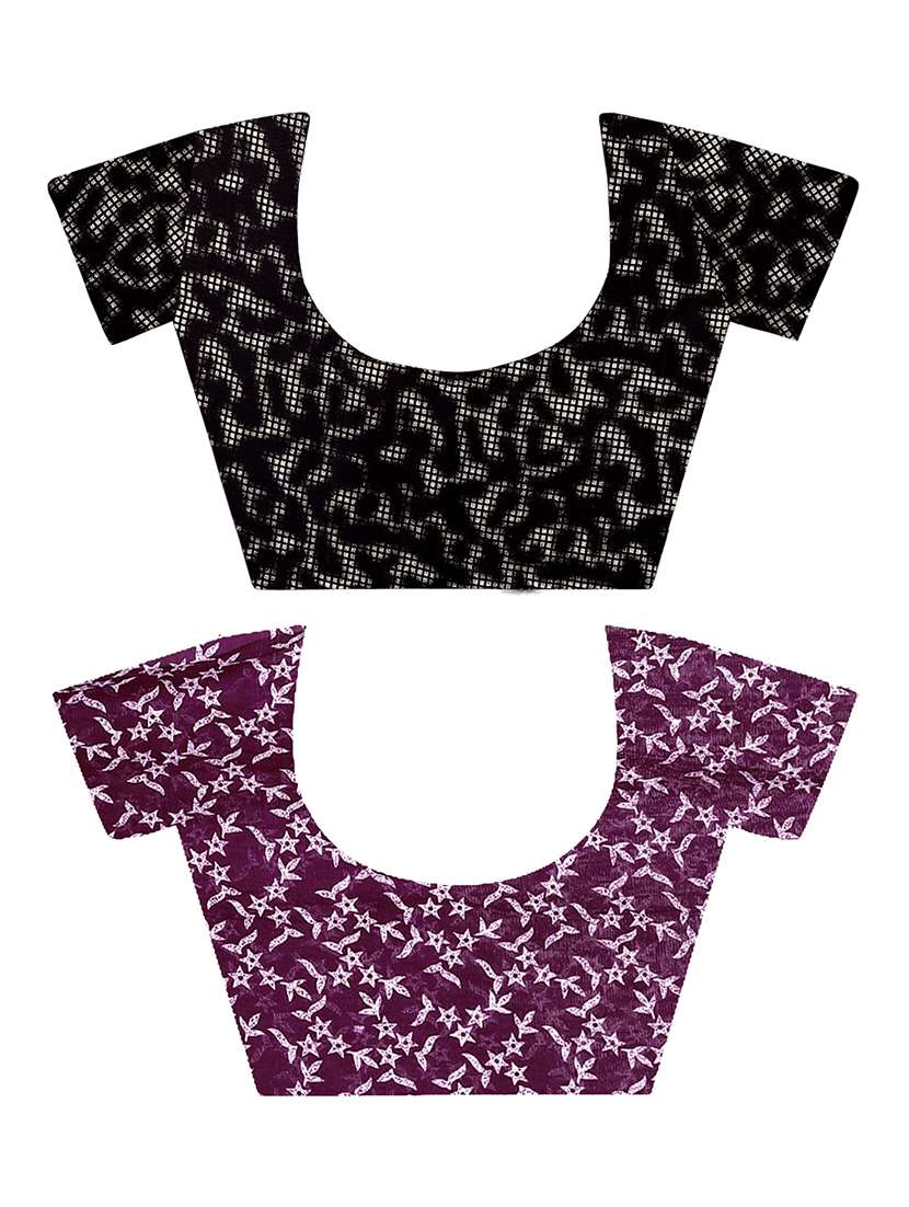 women pack of 2 casual wear combo sarees with blouse - 21475842 -  Standard Image - 2